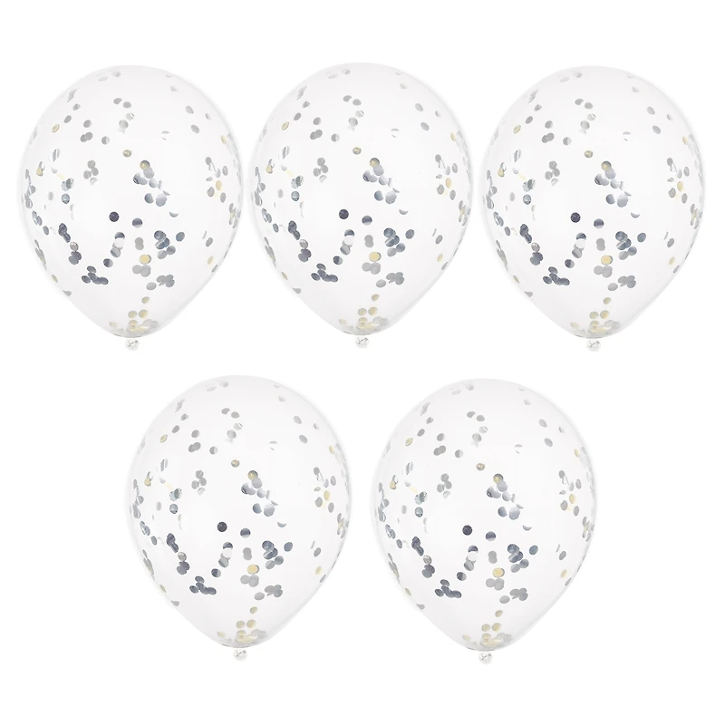 Confetti Balloons 5-Count - Foil