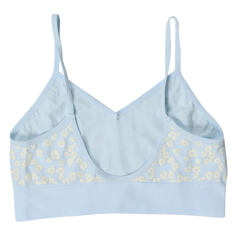 Blue Floral V-Neck Bralette