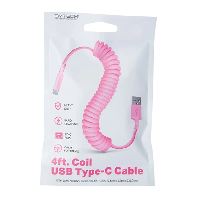 4ft USB-C Coil Cable