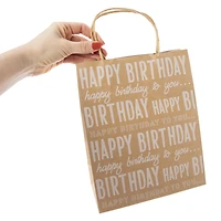 8-Count Brown Paper Birthday Kraft Gift Bags