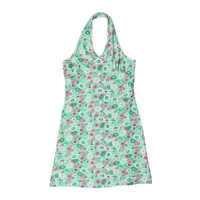 Green Floral Halter Dress