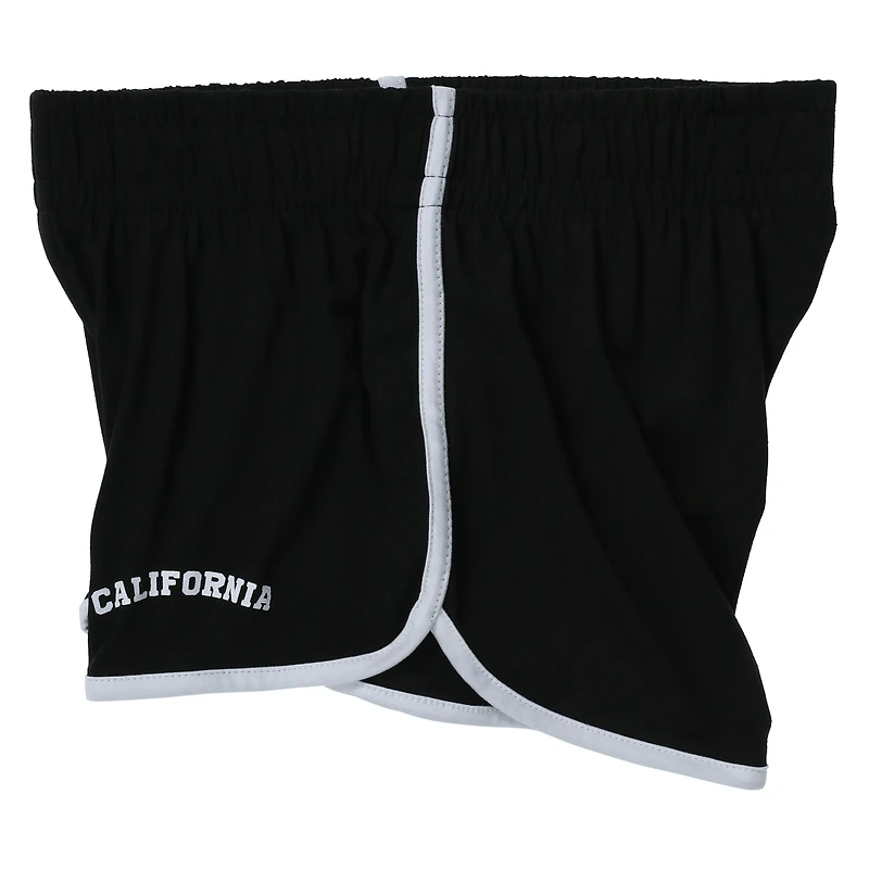 Black 'California' Graphic Dolphin Shorts
