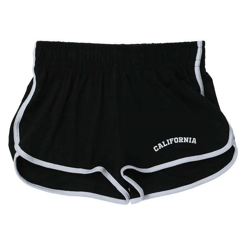 Black 'California' Graphic Dolphin Shorts