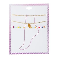 Layered Anklet Set 3-Piece