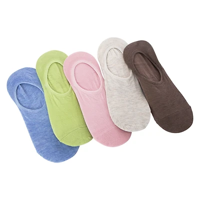 Ladies No-Show Liner Socks 5-Pack - Solids