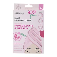Therawell® Twirly Hair Drying Towel - Pomegranate & Keratin