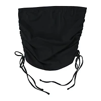 Black Ruched Side-Tie Tube Top