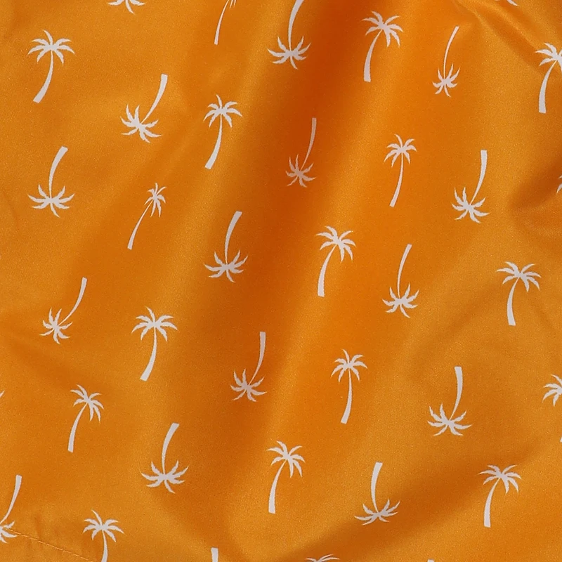 Young Mens Orange Palm Tree Swim Shorts