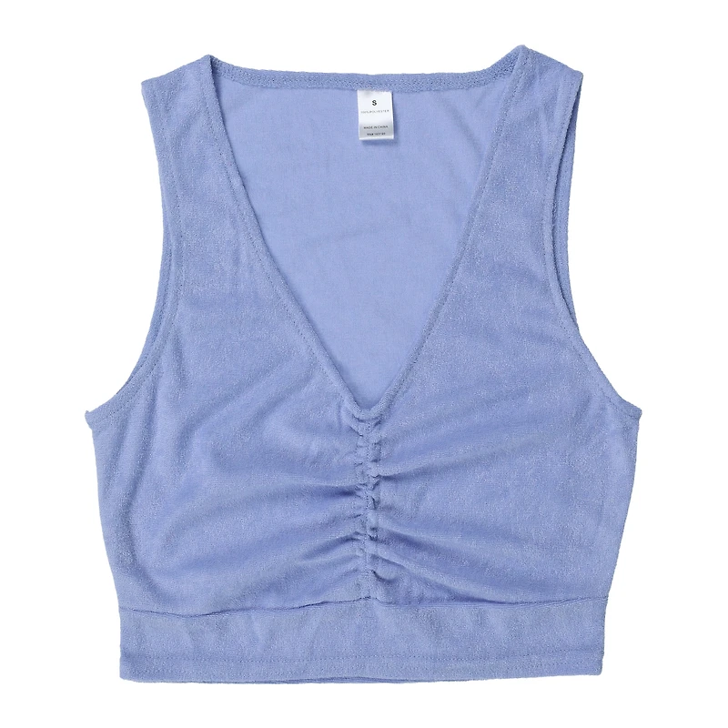 Lavender Terrycloth V-Neck Tank Top
