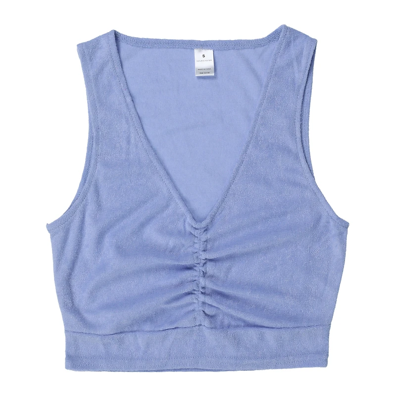 Lavender Terrycloth V-Neck Tank Top