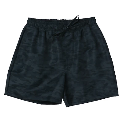 Young Mens Black Camo Nylon Shorts