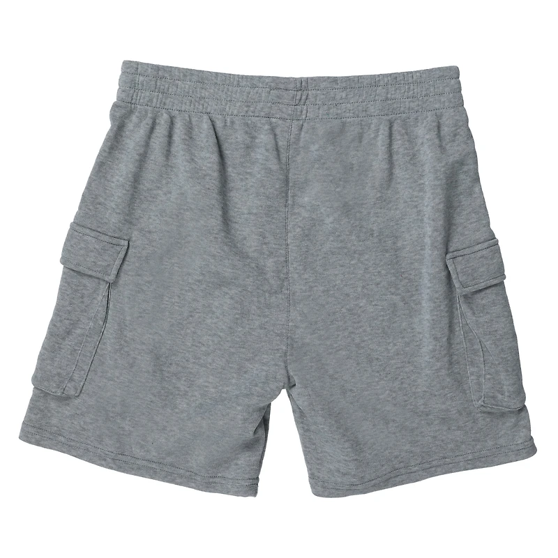 Young Mens Gray Fleece Cargo Shorts