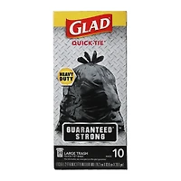 Glad® 30-Gallon Quick-Tie Heavy Duty Trash Bags 10-Count