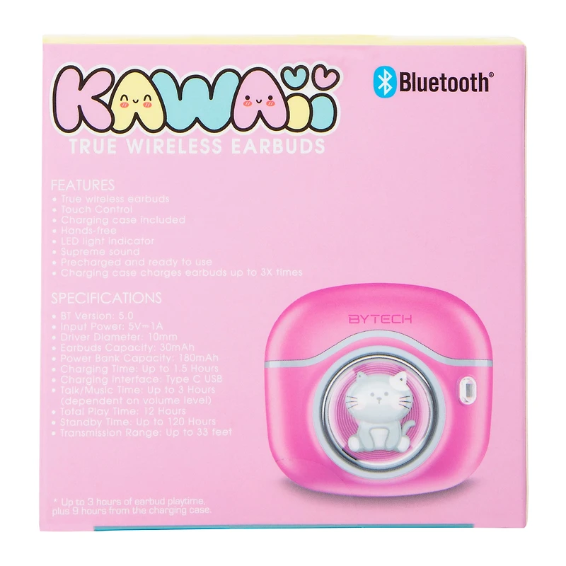 Bluetooth® Kawaii True Wireless Earbuds With Mic