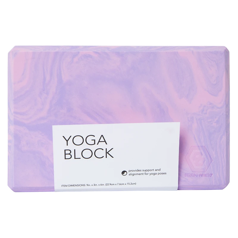 Series-8 Fitness™ Marble Print Yoga Block 9in x 6in