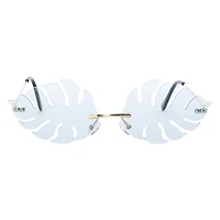 Ladies Rimless Palm Leaf Shaped Sunglasses