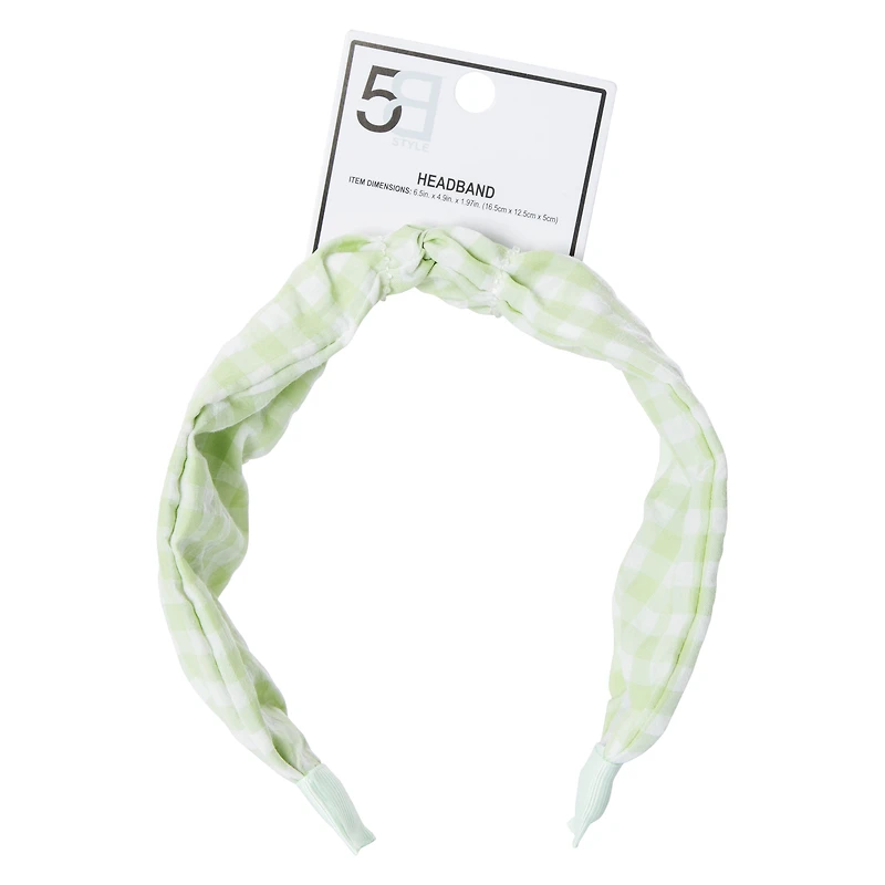 Fabric Twist Headband - Gingham