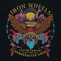 'Iron Wheels Custom Company' Skeleton Graphic Tee