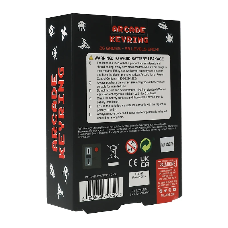 Paladone® Arcade Keyring With 26 Games