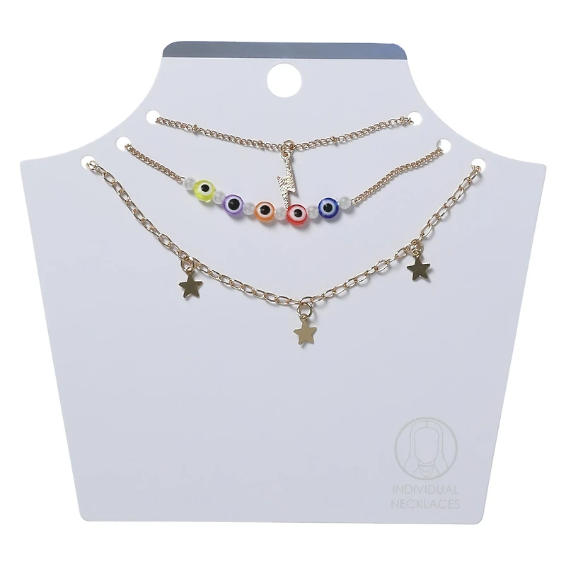 Gold Lightning Bolt Layered Necklace