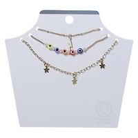 Gold Lightning Bolt Layered Necklace