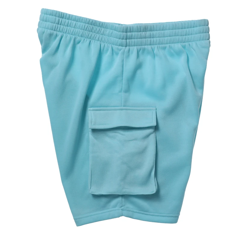 Young Mens Blue Fleece Cargo Shorts