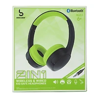 2-in-1 Wireless & Wired Bluetooth® Kid-Safe Headphones With Mic