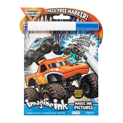 Imagine ink® Magic ink Pictures Mess-Free Coloring Book – Monster Jam