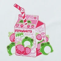 Chibi Frog Strawberry Milk Graphic Tee