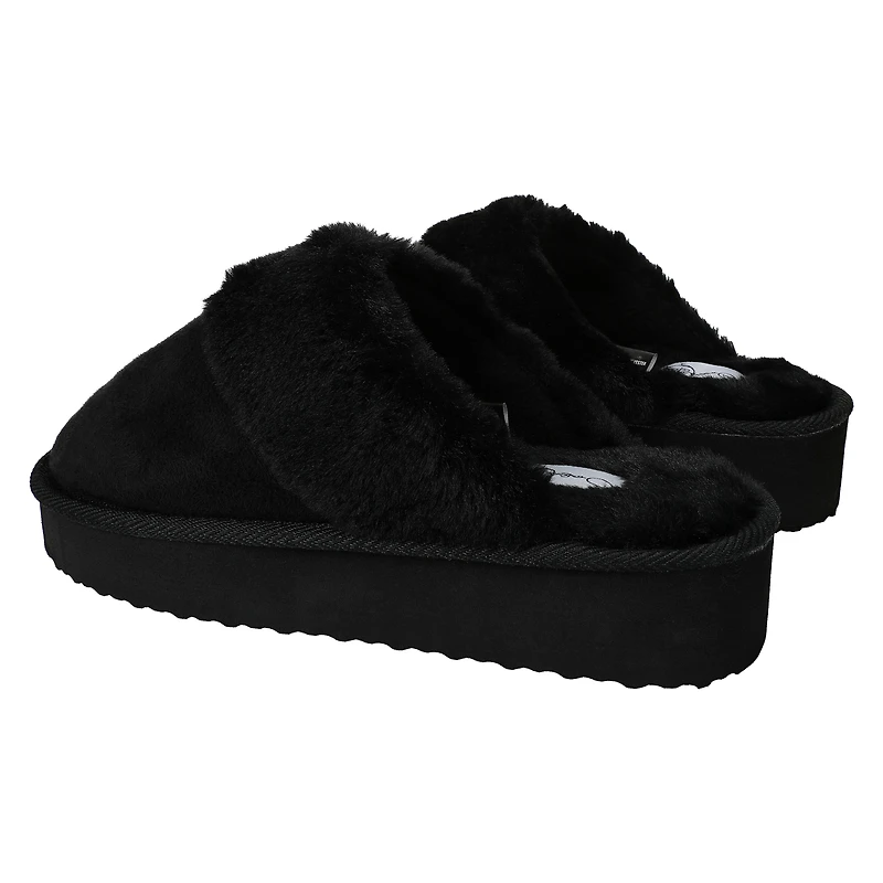 Ladies Faux Suede Scuff Slippers