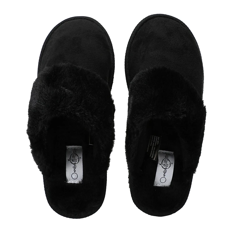 Ladies Faux Suede Scuff Slippers
