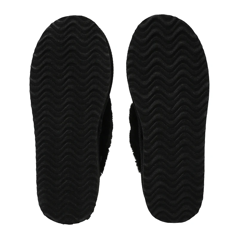 Ladies Faux Suede Scuff Slippers