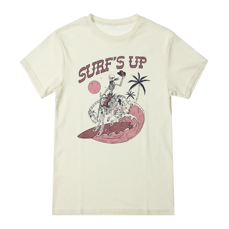 Skeleton Cowboy 'surf's Up' Graphic Tee