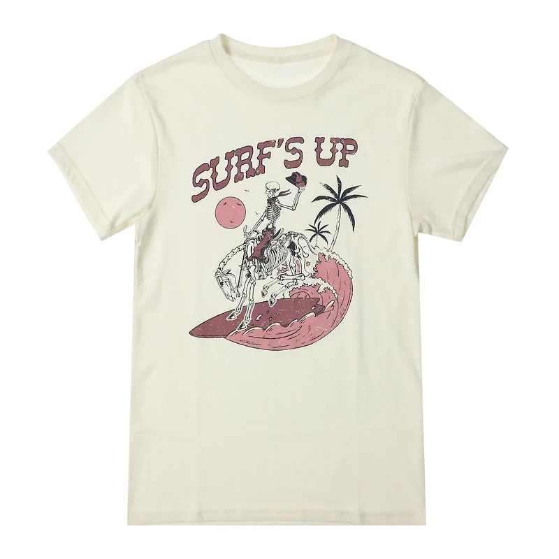 Skeleton Cowboy 'surf's Up' Graphic Tee