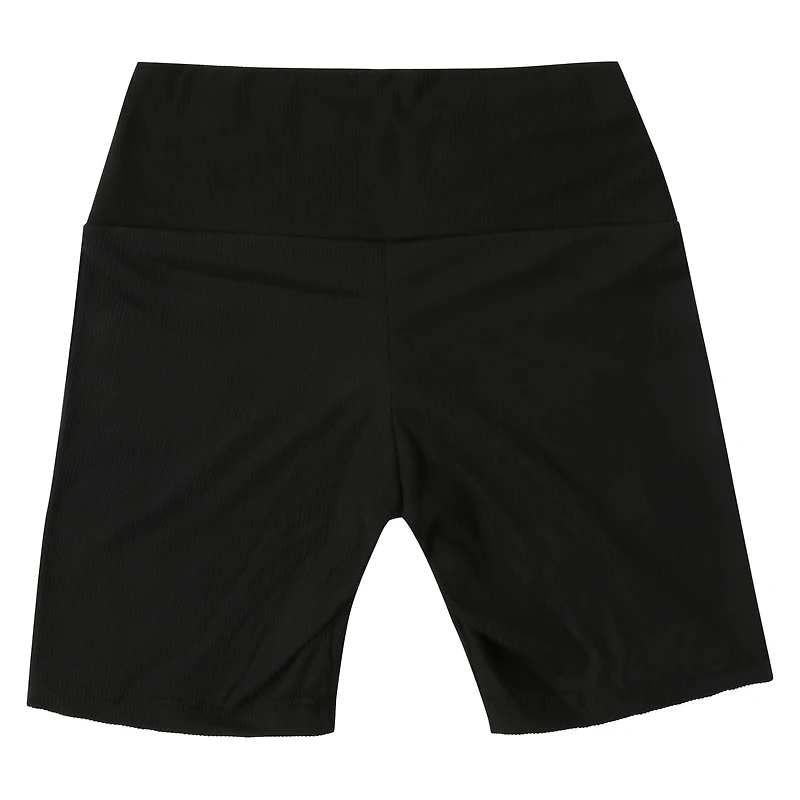 Ribbed Crossover Waist Bike Shorts