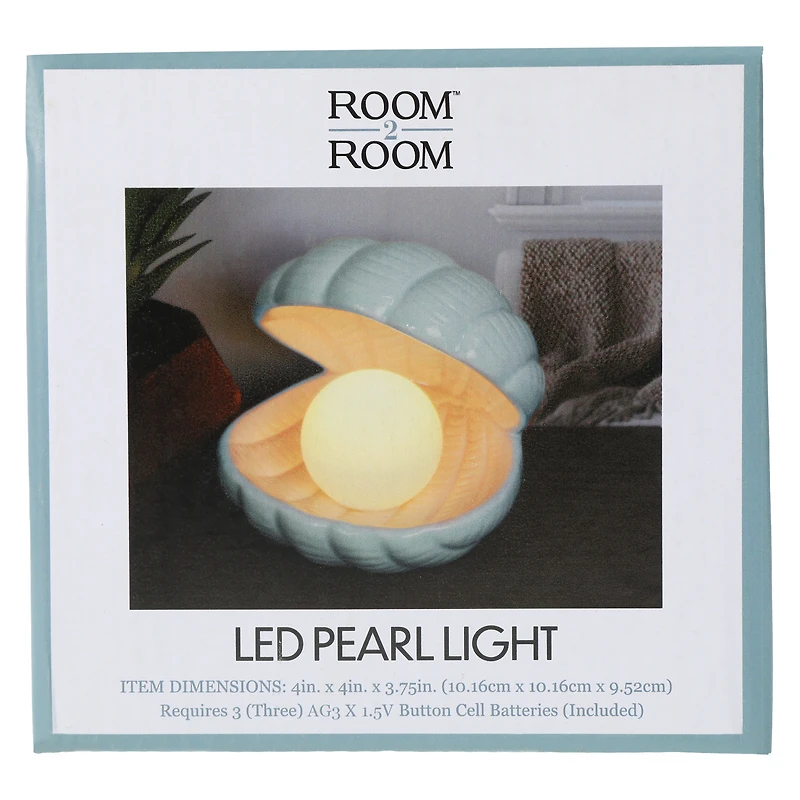Ceramic Seashell With Pearl Accent Lamp