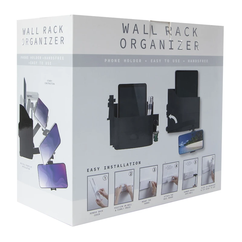Wall Rack Organizer & Phone Holder