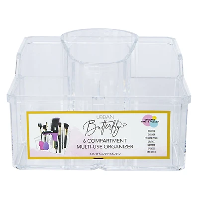 Clear 6-Compartment Multipurpose Organizer 6.75in x 3.75in