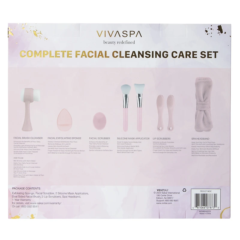 Vivaspa Complete Facial Cleansing Care 8-Piece Set