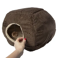 2-in-1 Pop-Up Cat Bed & Hut