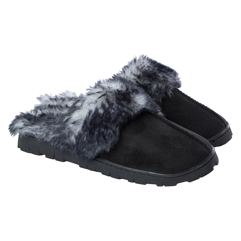 Fluffy Lug Sole Scuff Slippers