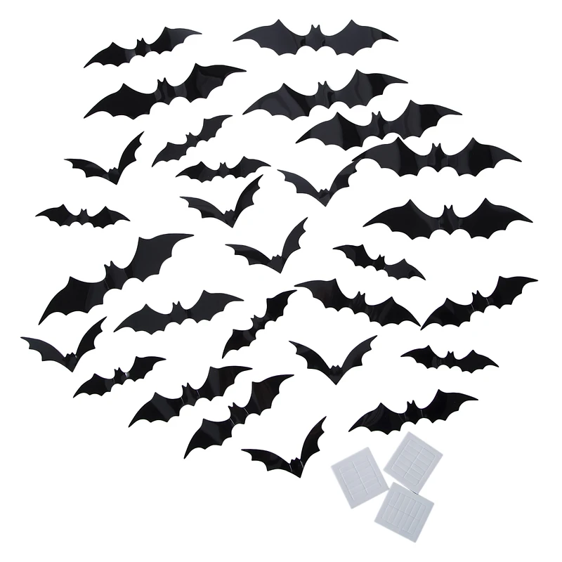 30-Count Halloween Bats Wall Decor