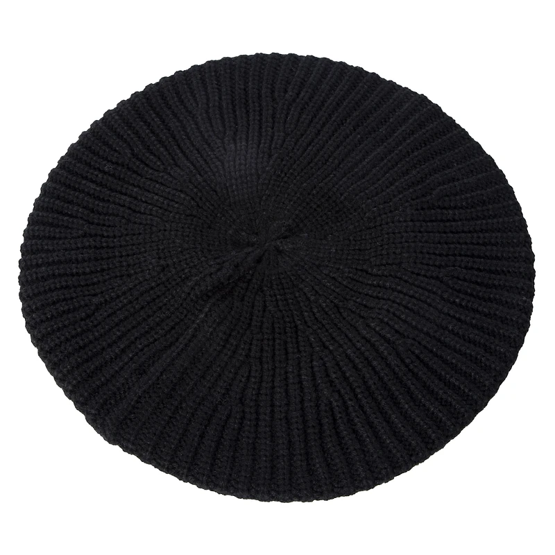 Ribbed Knit Beret Hat