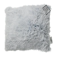 Dip-Dye Plush Faux Fur Throw Pillow 16in