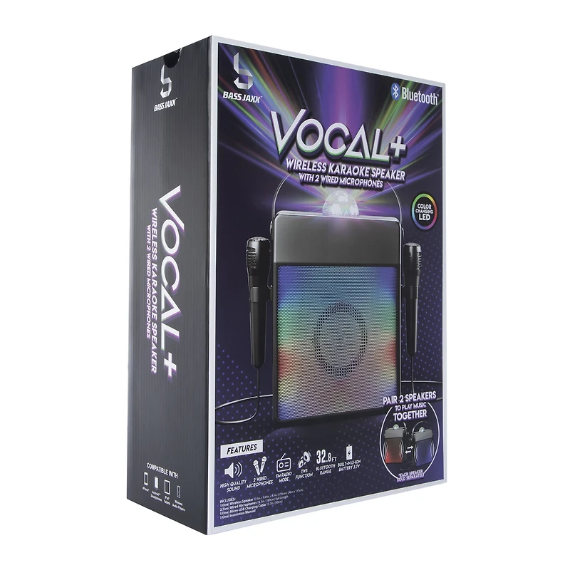 LED Bluetooth® Wireless Karaoke Speaker With 2 Microphones