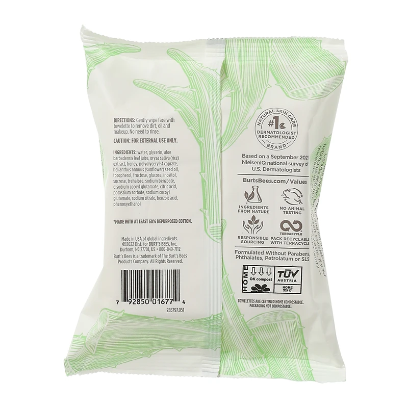 Burt’S Bees® Sensitive Facial Towelettes With Aloe Vera 30-Count