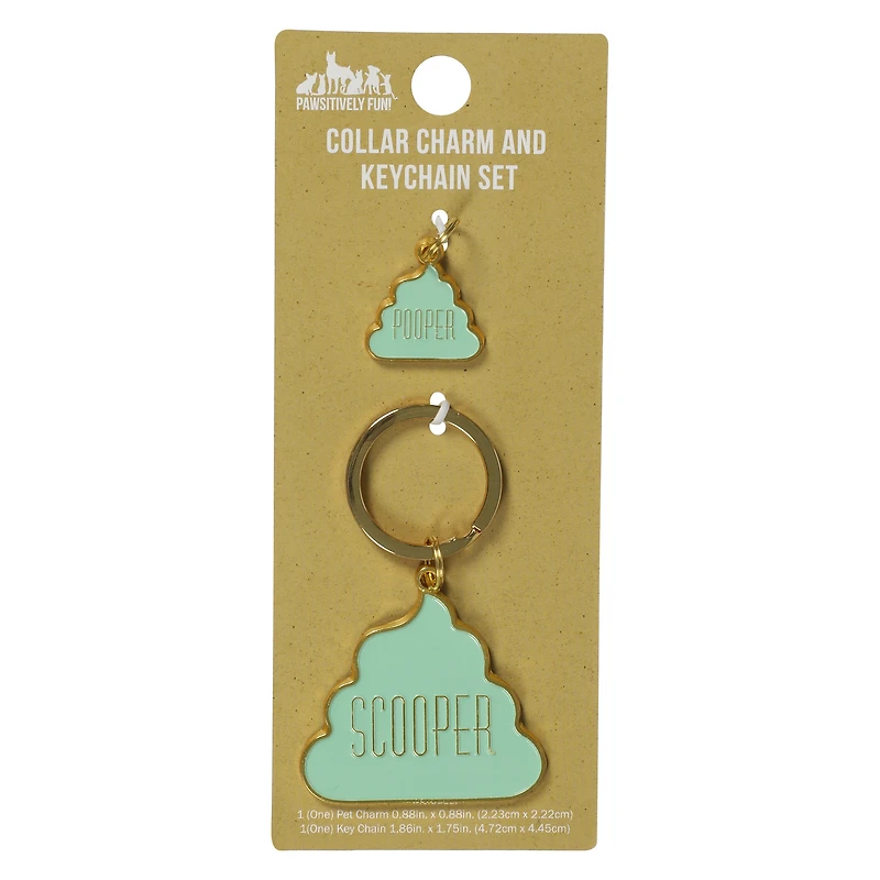 Pet Collar Charm & Keychain Set