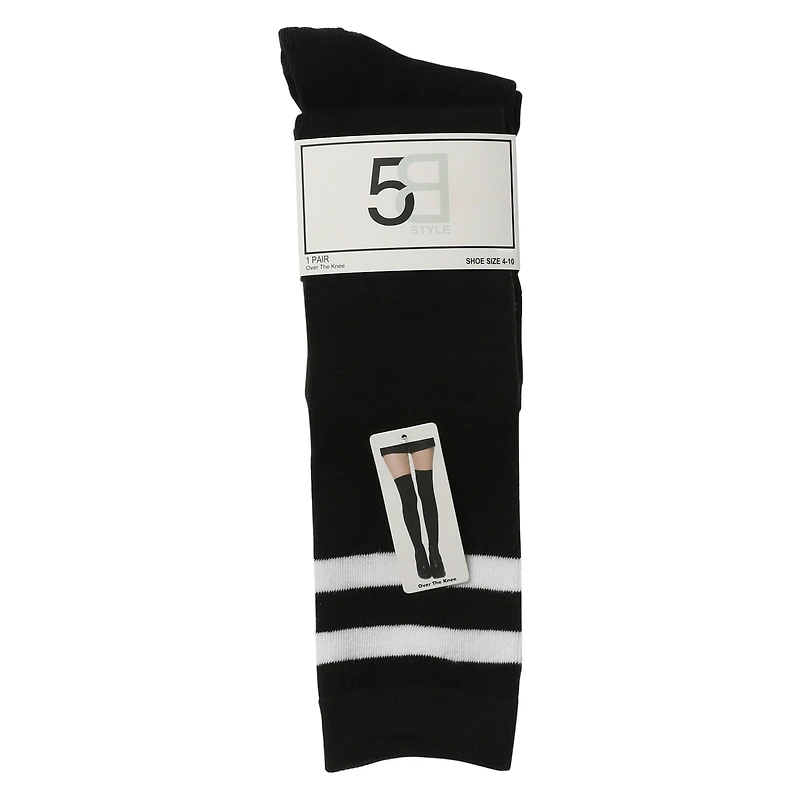 Ladies Striped Over-The-Knee Boot Socks