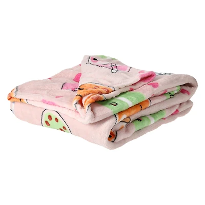 Kawaii Animals Print Plush Blanket