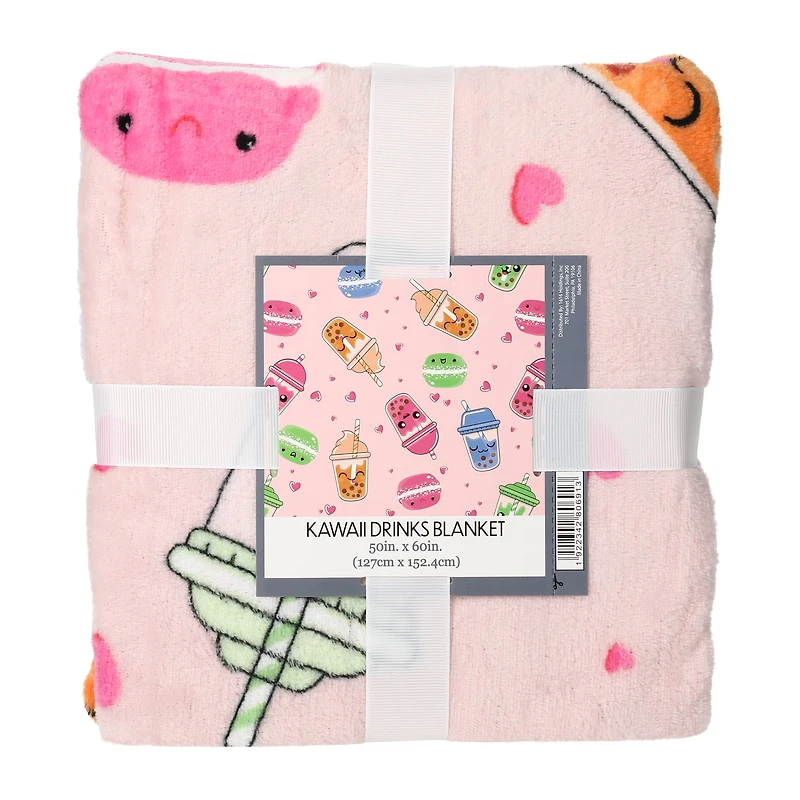 Kawaii Animals Print Plush Blanket